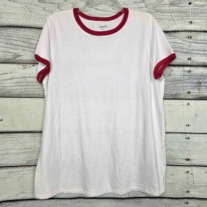 Torrid Slim Fit Ringer T Shirt White Red Size 0